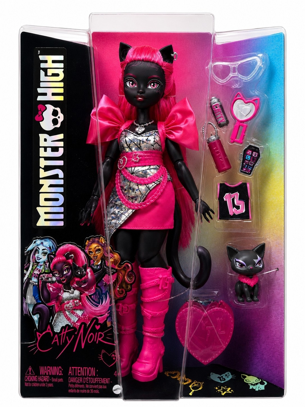 Monster High Cathy Noir Doll - Black & Hot Pink